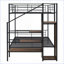 Lit superposé double au-dessus de double avec échelle de rangement latérale Garde-robe - Design noir pour économiser de l'espace