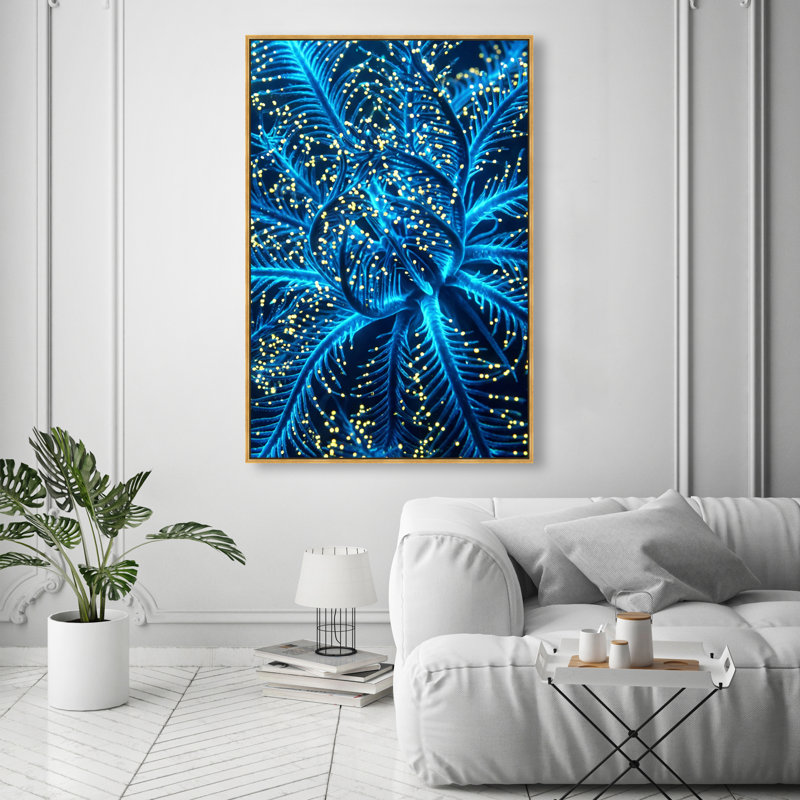 Neon Bloom Print by Oliver Gal, 37"H x 25"W, Gold Floater Frame