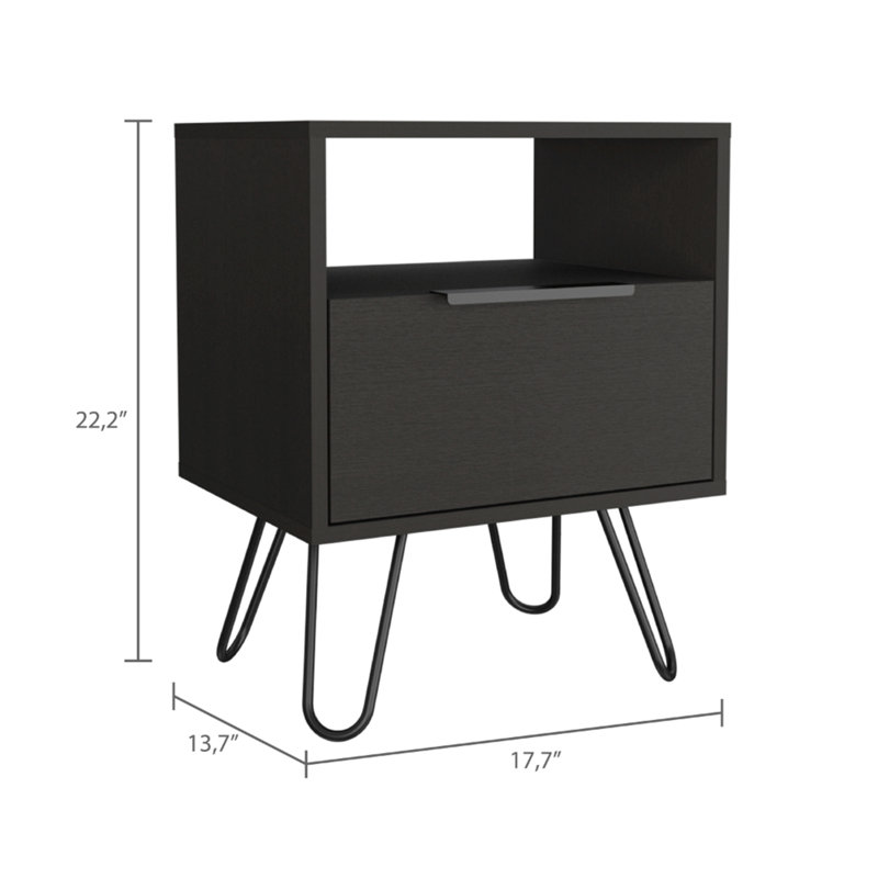 Table de chevet de style contemporain, Noir