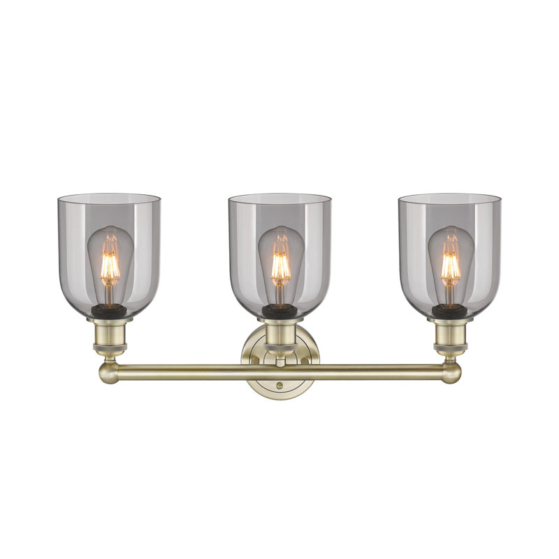 Allysson 3 - Light Dimmable Vanity Light, Light Smoke, Antique Brass