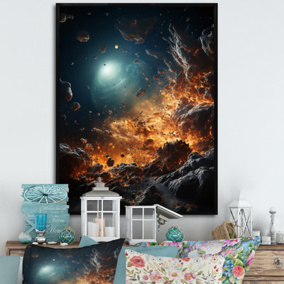 Asteroids planète orange II - impression sur toile Asteroids