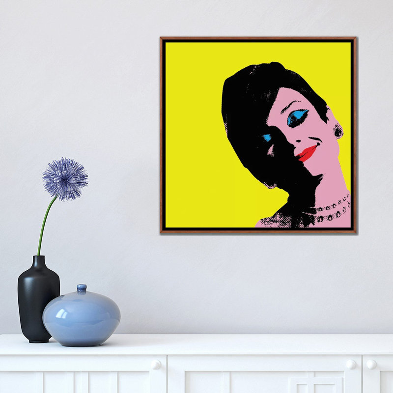 « Audrey Hepburn DOTS » par radio Days-impression d’art graphique, Pas de tapis, H 18 po x l 18 po x 1,5 po