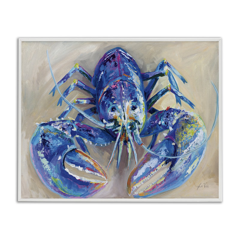  Impression de giclée bleue par Jeanette Vertentes, H 16 po x l 20 po, Giclée encadrée blanc bord de mer