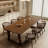 Nut-brown Rectangular Solid Wood Dining Table-841430014