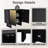 Modern Matte Black 2-Door Accent Cabinet with Gold Wire Mesh & Push-to-Open