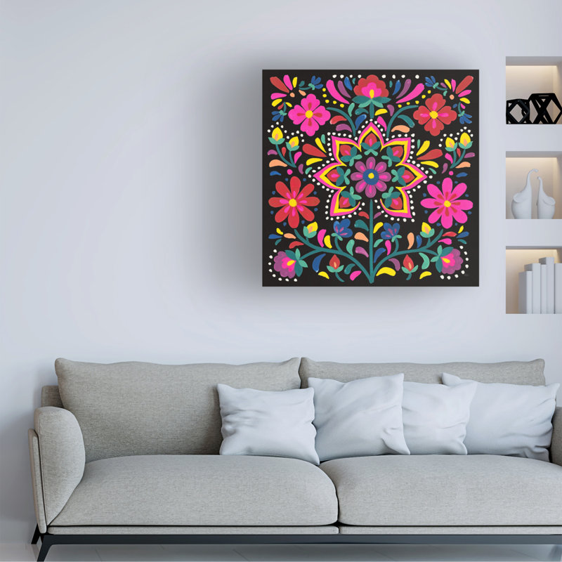 Art floral sur toile Laura Floral «Laura Fiesta III», H 35 po x l 35 po x P 2 po