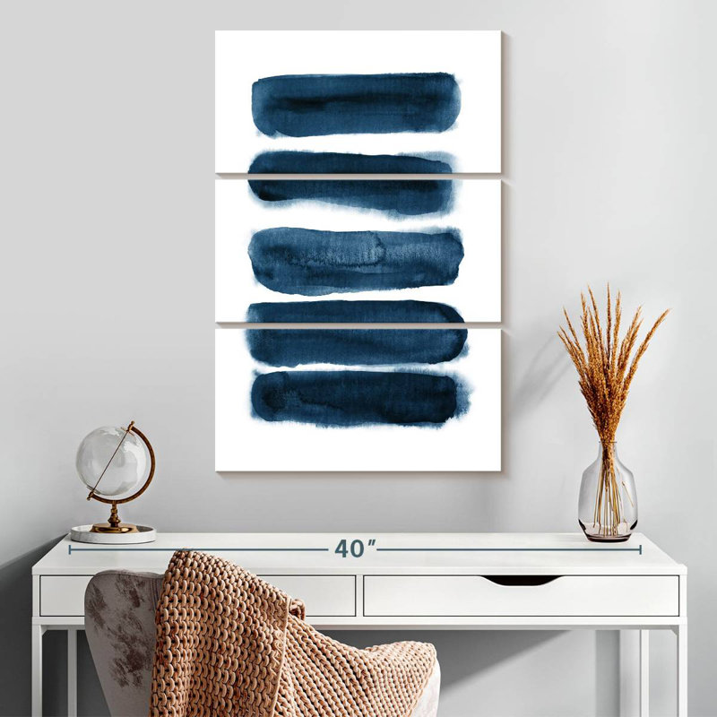 Avery coups de pinceau aquarelle bleu marine, H 32 po x l 20 po