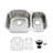 32" x 21" Undermount Stainless Steel Double Bowl Kitchen Sink-111909041