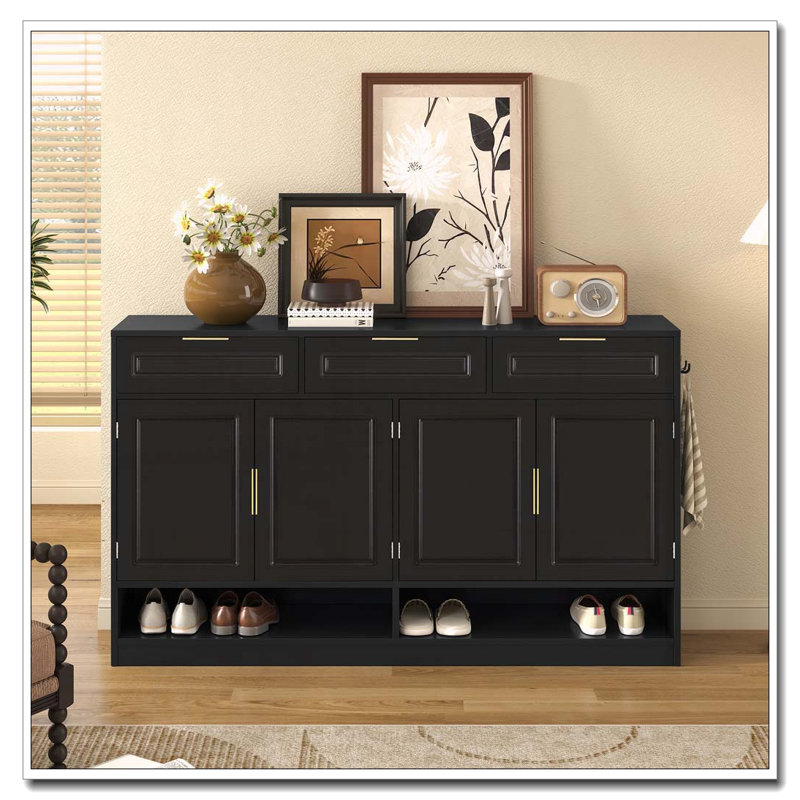 Armoire d'appoint avec 3 tiroirs et 4 portes