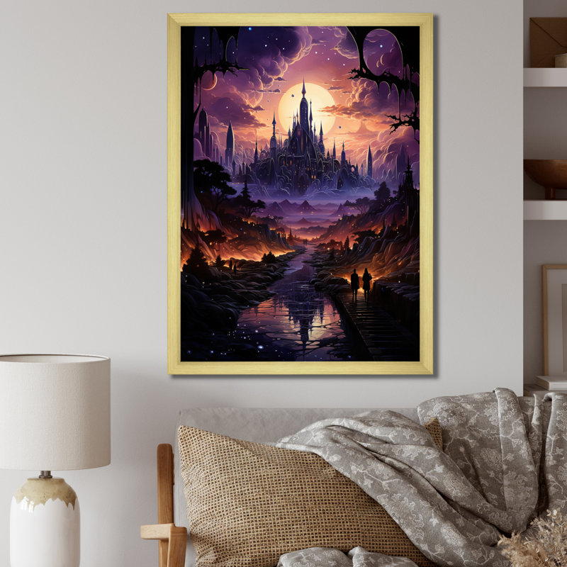 Égypte, voyage à la pyramide sur toile, H 20 po x l 12 po x P 1 po, Encadrement doré
