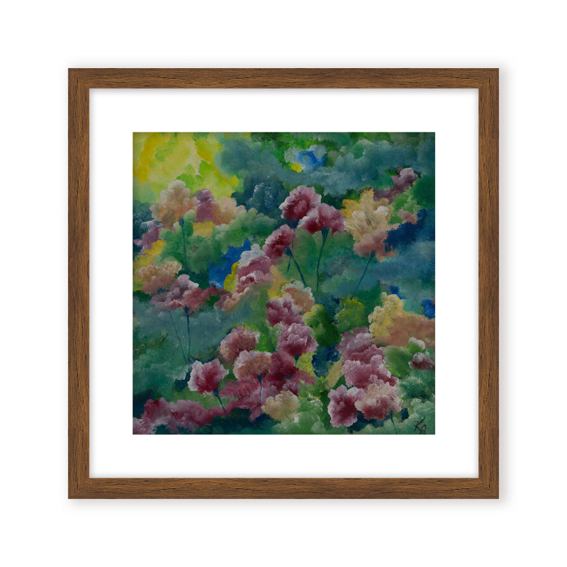 Nature Inspired "Petals of Spring" Canvas Wall Art By , 20" H x 20" W, Framed Matted Print, Gold