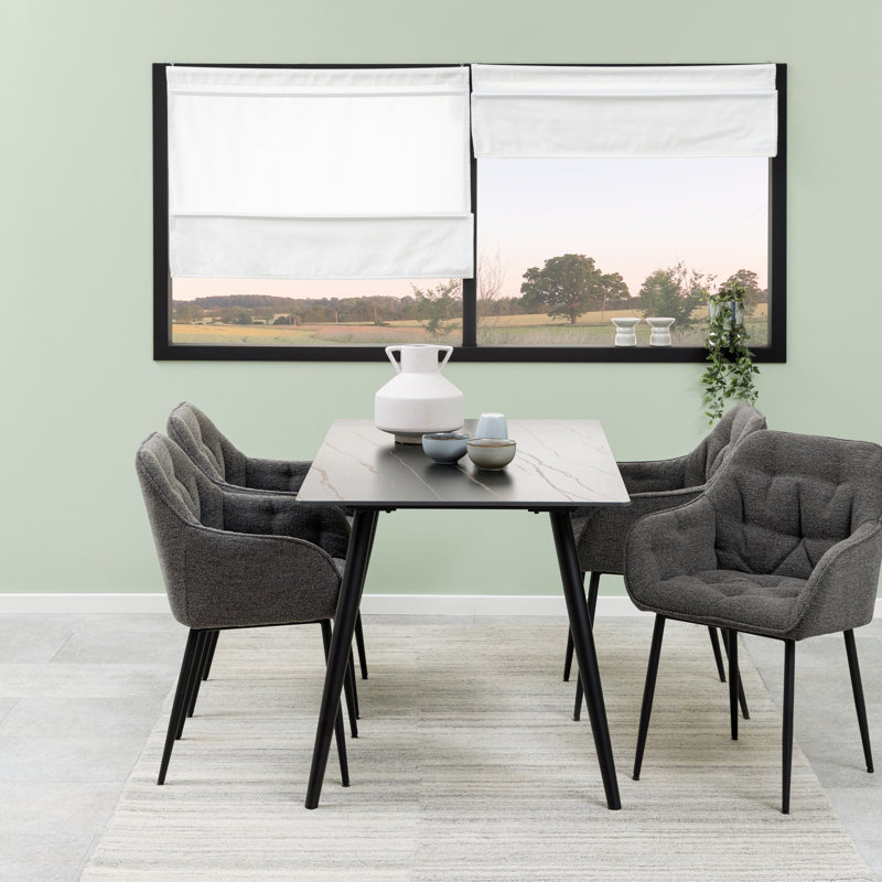 Monagra Metal Base Dining Table, Grey