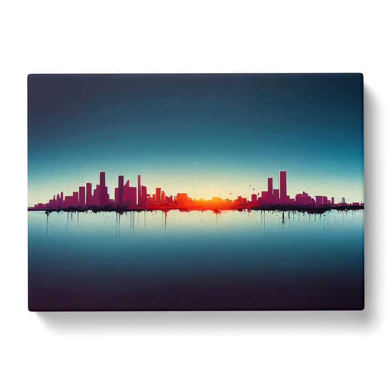 Shimmering Skyscraper Skyline - Wrapped Canvas, 50cm H x 76cm W x 3cm D