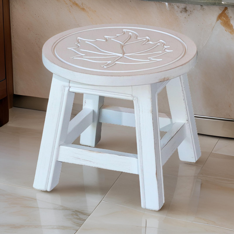 1 - Step Wood Step Stool, White