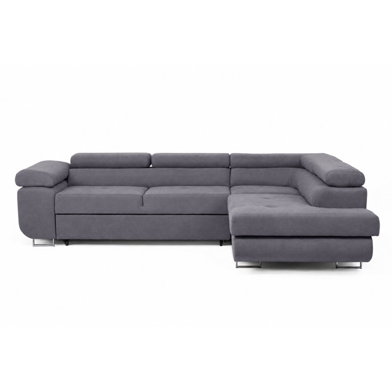 Flavius Corner Sofa Bed, Right Hand Facing, Graphite
