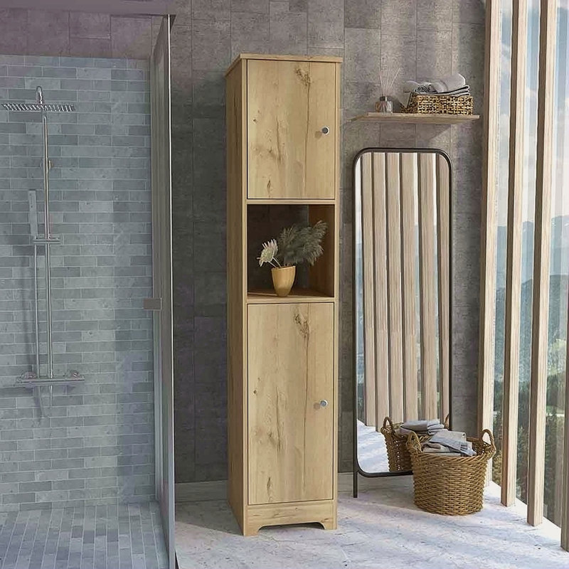 Armoire à linge Albany, quatre tablettes intérieures