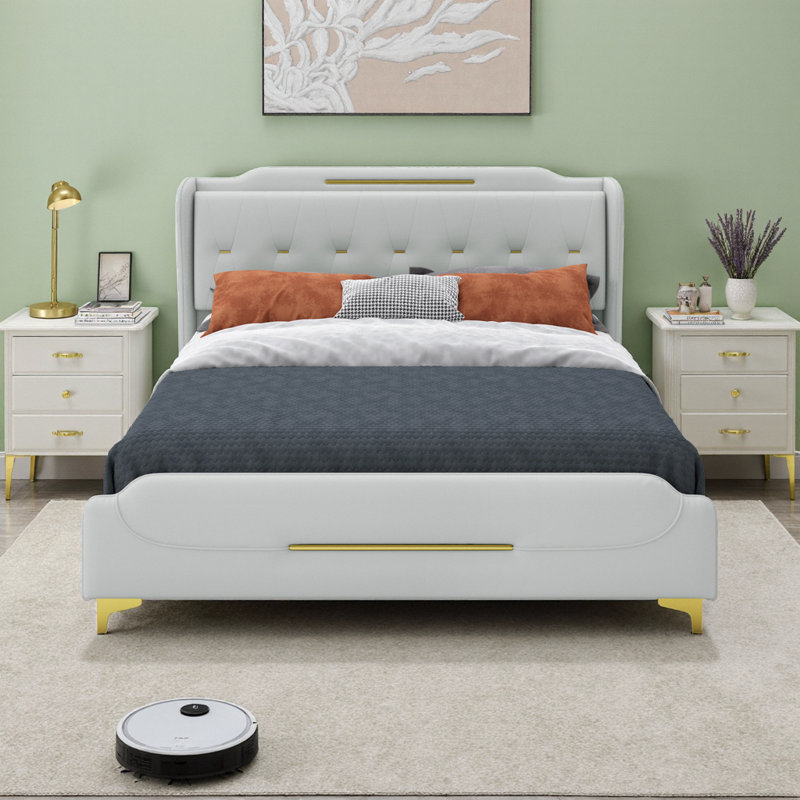 Lit pour chambre à coucher, Très grand lit, Gris