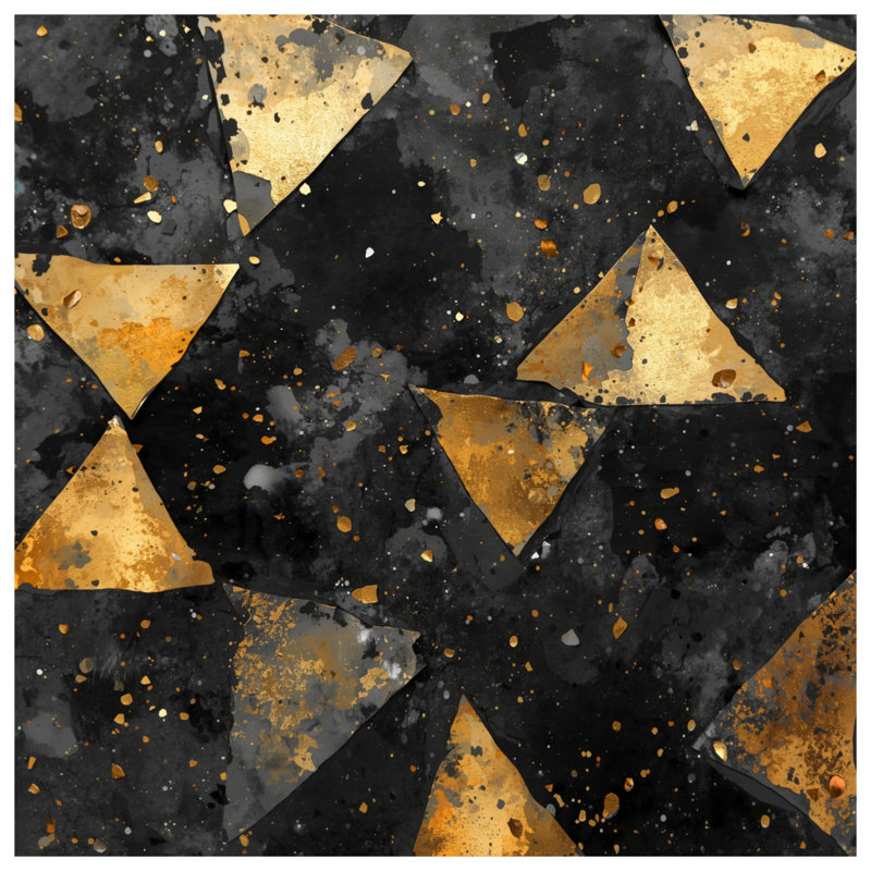 Tapis de bain abstrait doré, L 34 po x L 21 po