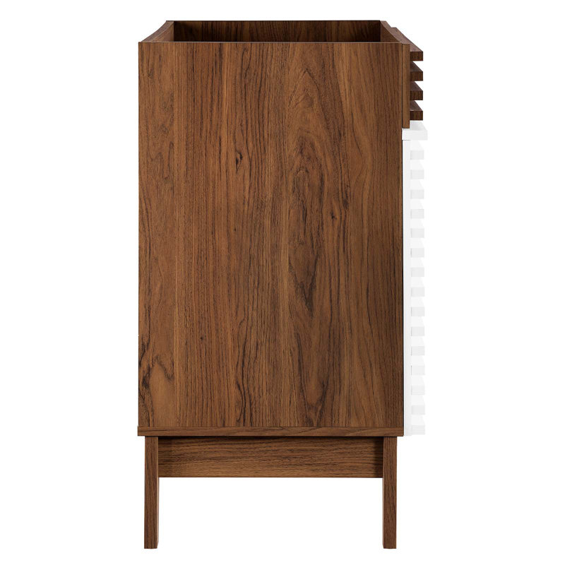 Modway Render 36" Single Bathroom Vanity Base Only, White/Walnut