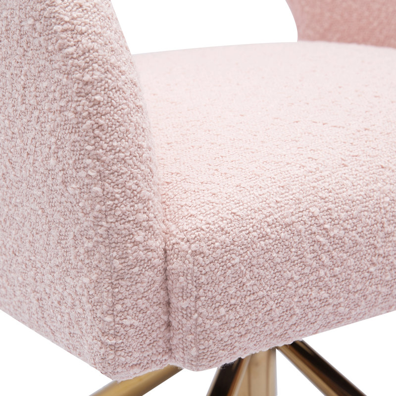 Fauteuil pivotant de 23,6 po Breann, Mélange de polyester rose