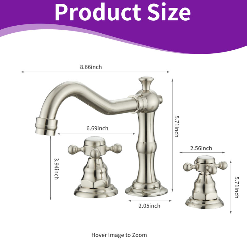2-handle Bathroom Faucet with Drain Assembly, Brushed Nickel