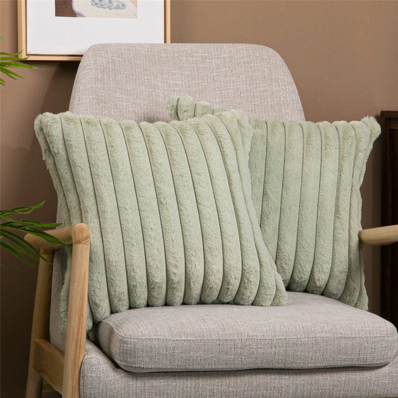 Square Throw Pillow Cover, Bean green, 18" H x 18" W