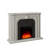 Cement Ash Finish 48“ Electric Fireplace, Freestanding Heater Surround for Living Room-916649856