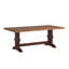 Ensemble de salle à manger Sloan 78 po en bois massif fini chêne avec chaises à dossier en X - 7 pièces, table à piètement blanc antique, chaises à piètement noir antique et banc-422358321-422358286-422358280