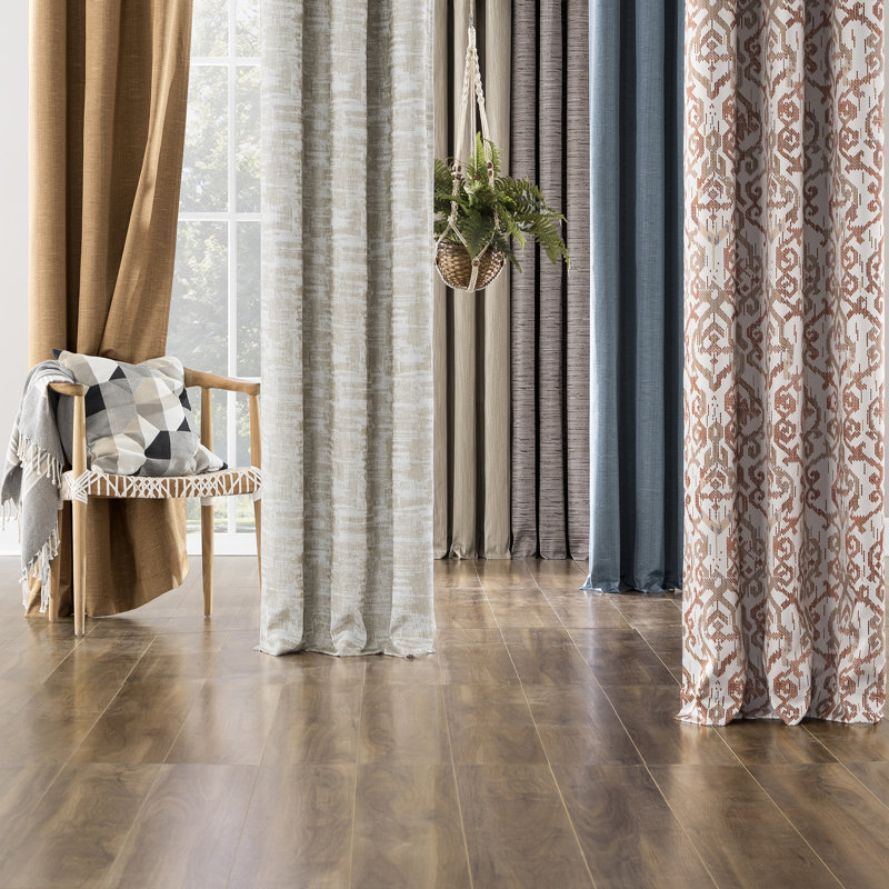 Sun Zero Parrish Distressed Grid Thermal Extreme 100% Blackout Grommet Curtain Panel, Gray, 40" W x 63" L