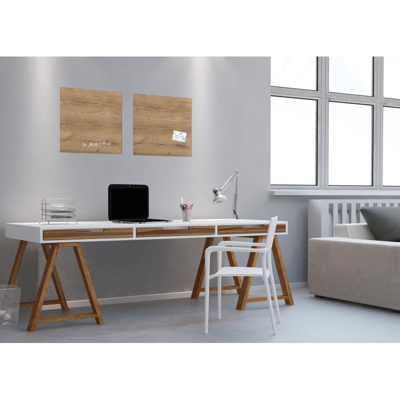 Artverum Wall Mounted Magnetic Glass Board, 48cm H x 48cm W x 48cm L