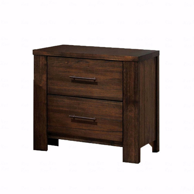 Oak 2-Drawer Nightstand