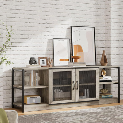 Farmhouse TV Stand, Entertainment Center Console Table with Storage Stands for Living Room, Bedroom