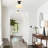 1-lamp White Glass Adjustable Flush mount light