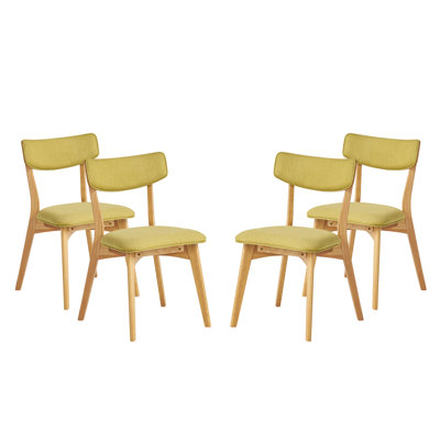 Putnam Upholstered Dining Chairs with Curved Back & Rubberwood Legs 