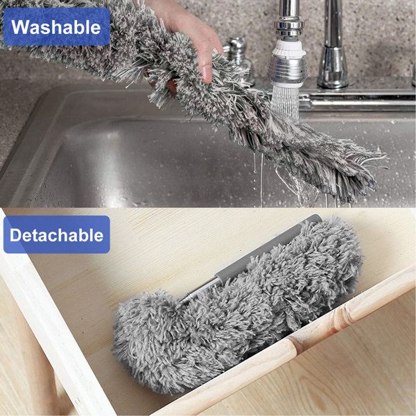 Microfiber Car Duster Wash Mop With Extendable Handle For Exterior And  Interior, Lint Free Scratch Free Cleaning Brush Cleaning Tool (gray)