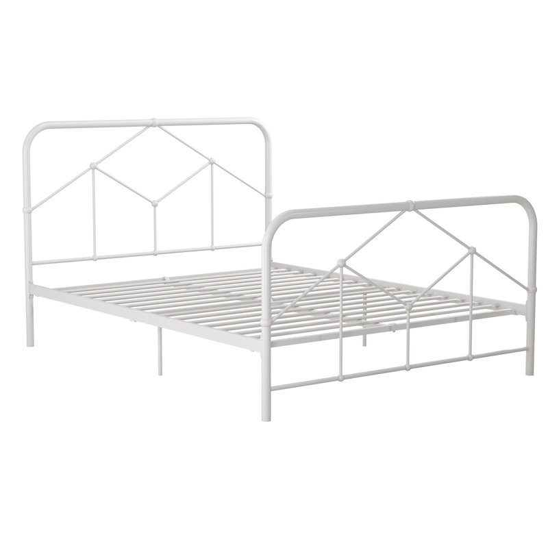 Metal Bed, Double (4'6), White