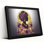 Ensemble de 1 tableau sur toile représentant une silhouette de femme avec des roses violettes et dorées