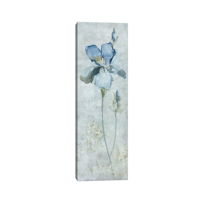 Blue Iris by Carol Robinson - Wrapped Canvas Panoramic Painting, 30.48 cm H x 91.44 cm W x 1.91 cm D