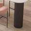 Table de bar semi-circulaire en pierre blanche-8356656