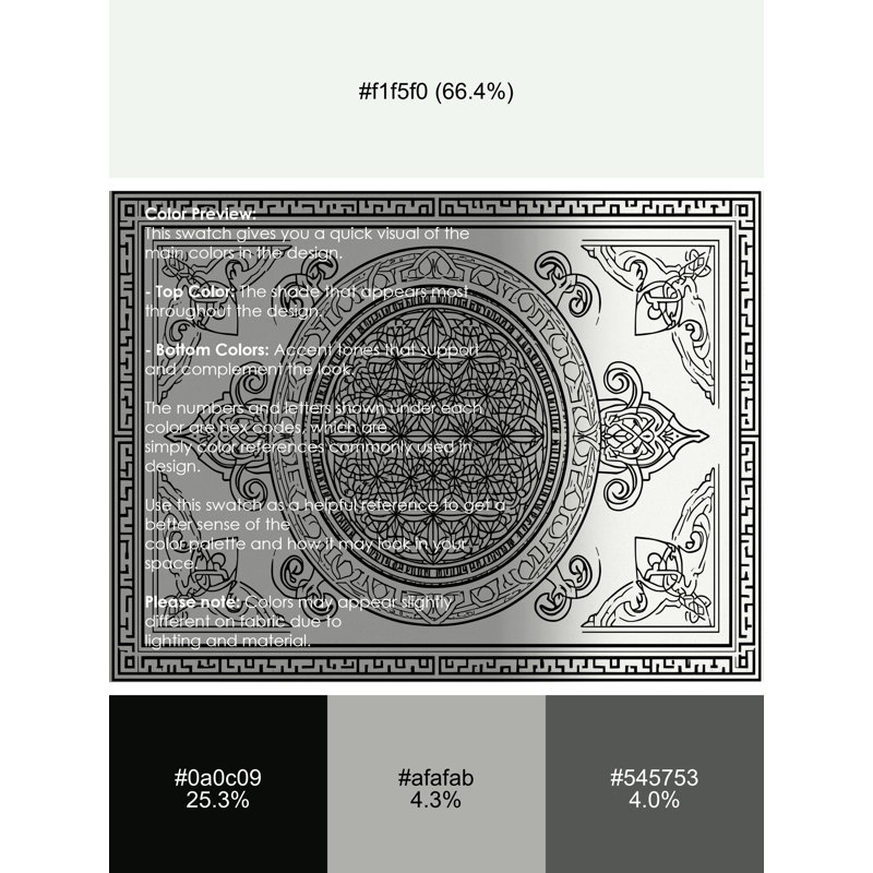 Machine Washable Wynsum Classic Oriental Rug in Beige – Black Binding, 8' Square