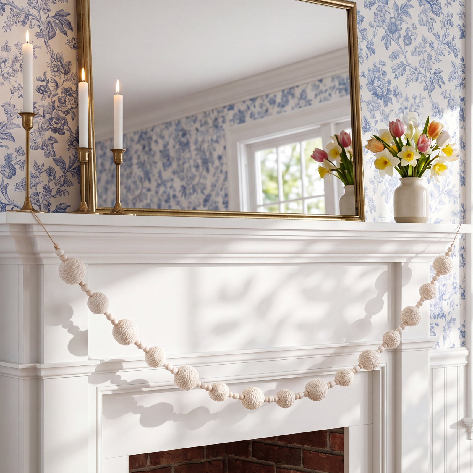 Fabric Ball String Garland (Set of 2)