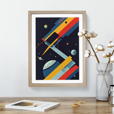 Abstract Spaceship Rocket No.2 1 Piece Single Picture Frame Wall Art