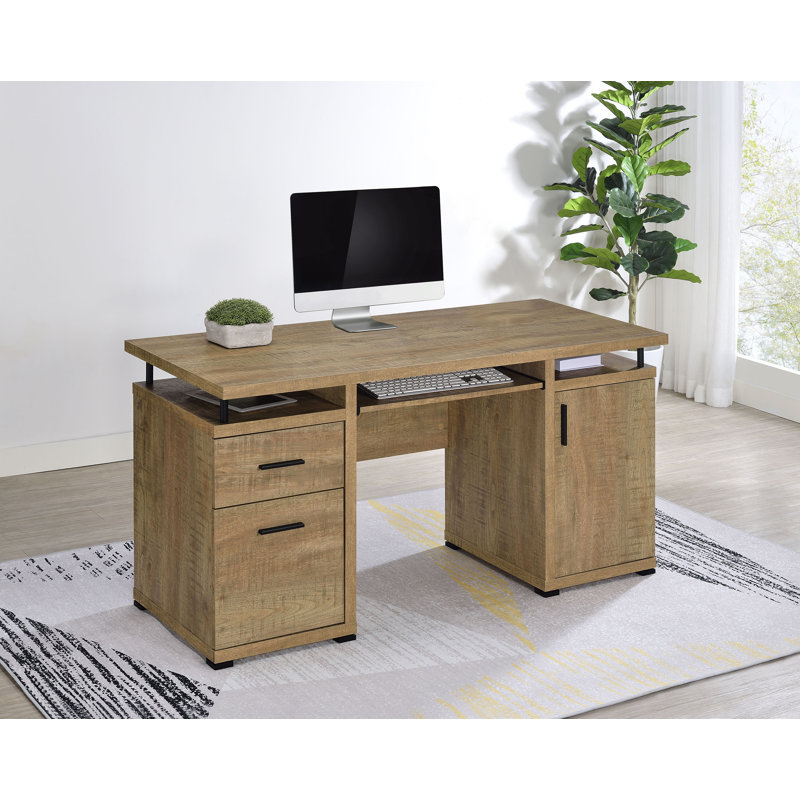 Bureau d'ordinateur en bois manufacturé Azayliah, Manguier