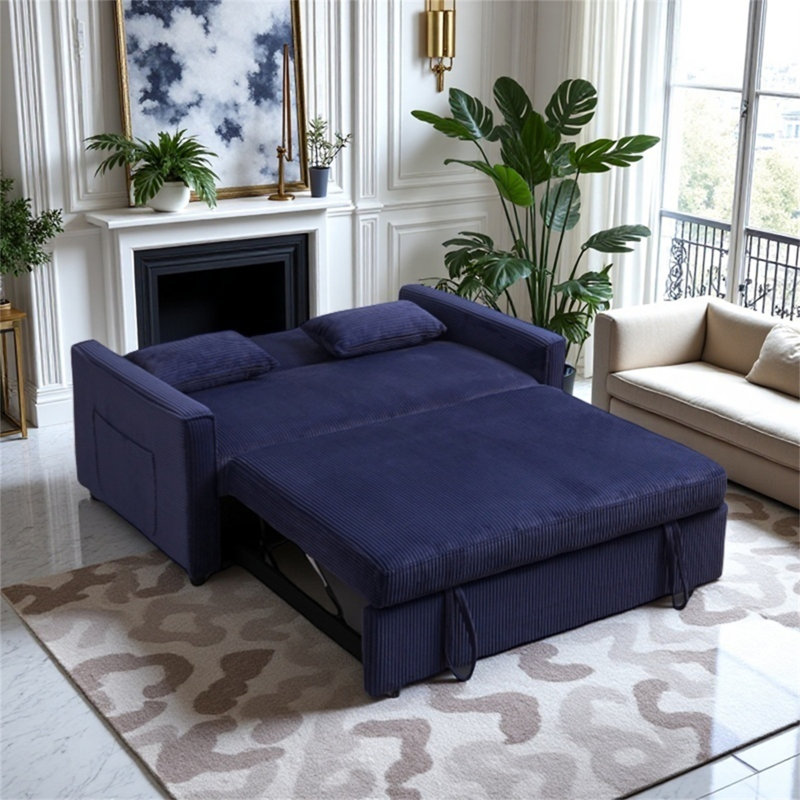 Futon Sofa Bed, Blue