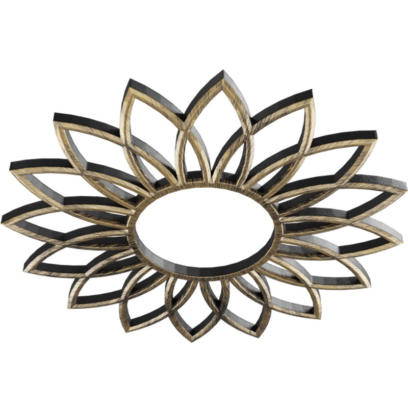 Médaillon de plafond 26 po x P 9 po x P 9 po x P 3/4 po Daisy, H 26 po x l 26 po x P 0,75 po, Or pâle antique