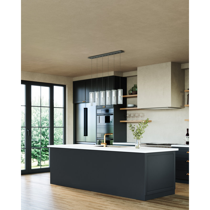 Champagne LED Pendant, 6 Lights, 50 W