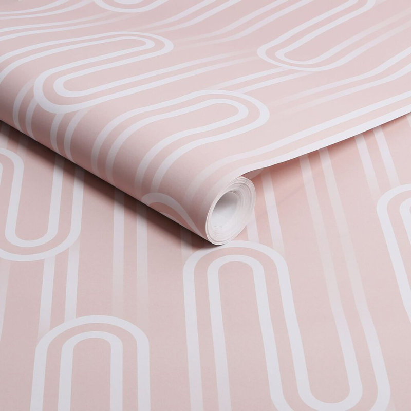 Envy Ups n Downs Geometric Wallpaper, Pink