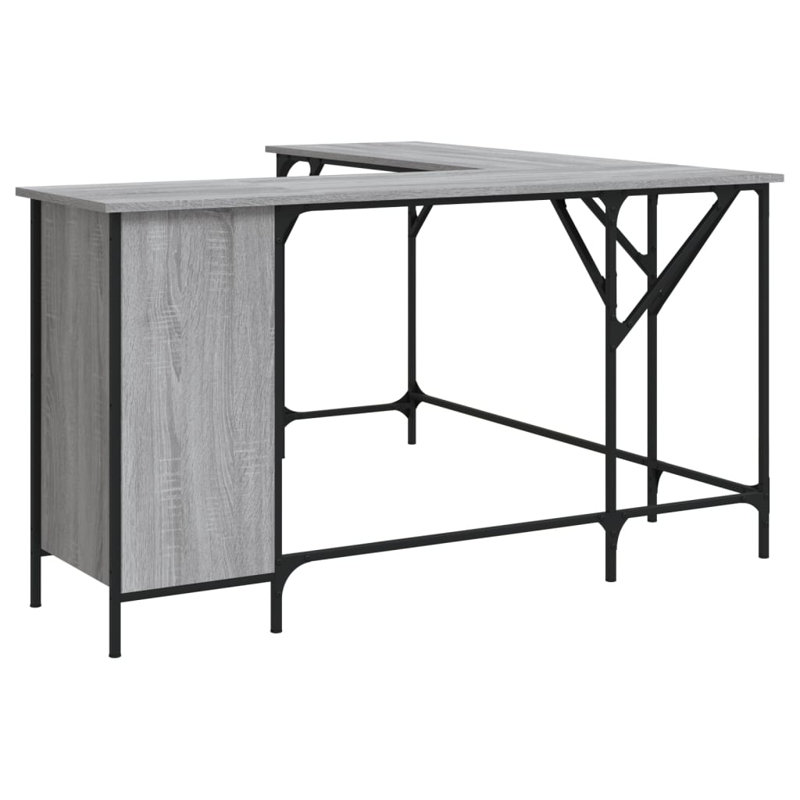Desk 141x141x75 cm Engineered Wood, Grey Sonoma