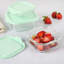 Martha Stewart Hadsell 6 Piece Borosilicate Glass Square Storage Container Set w/ Pop Lids