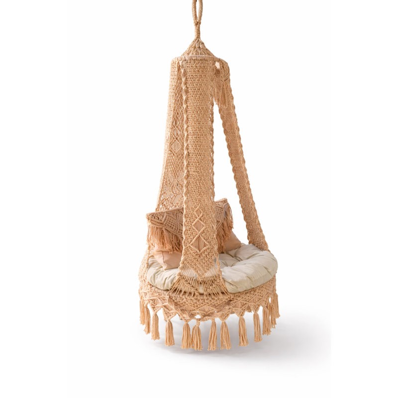 Balancelle suspendue en macramé de qualité supérieure fabriquée à la main Ibiza pour une utilisation intérieure et extérieure
